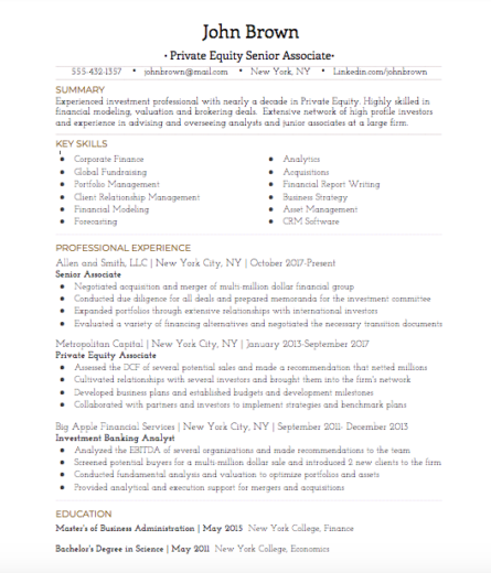 home-private-equity-resumes